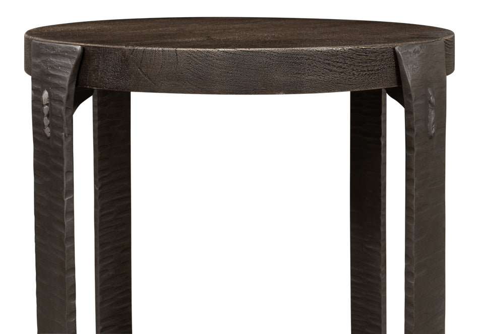 American Home Furniture | Sarreid - Forged Slats Side Table/Moleskin