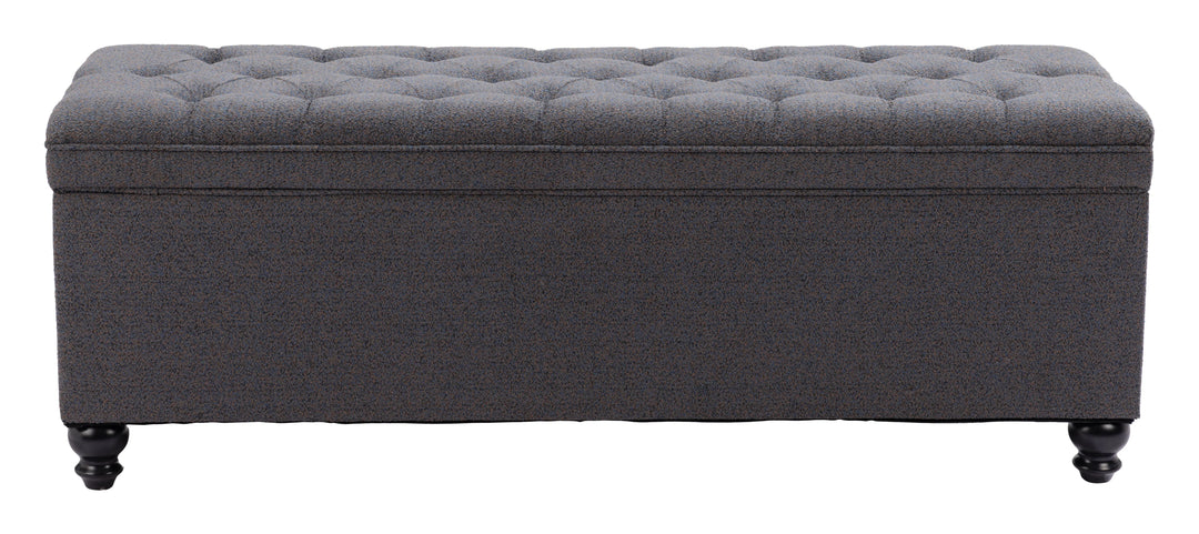 Halifax Storage Bench Gravel Gray - AmericanHomeFurniture
