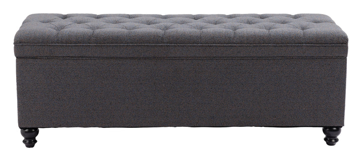 Halifax Storage Bench Gravel Gray - AmericanHomeFurniture