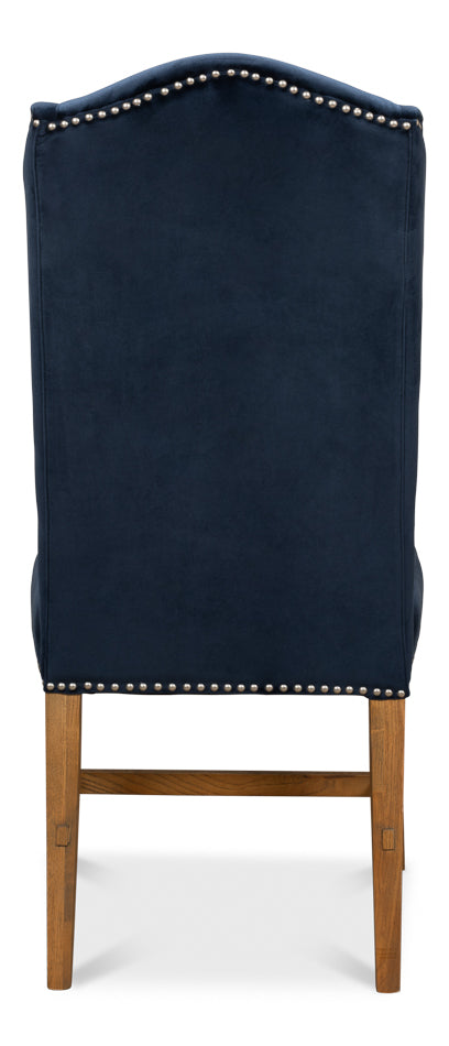 American Home Furniture | Sarreid - High Back Dining Chair - Blue Velvet - Set of 2