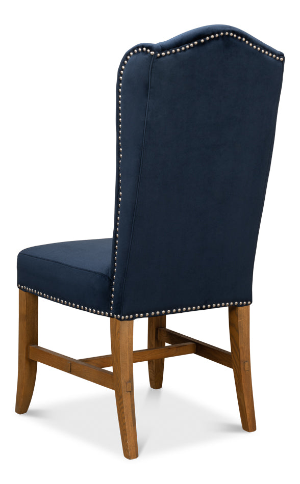 American Home Furniture | Sarreid - High Back Dining Chair - Blue Velvet - Set of 2