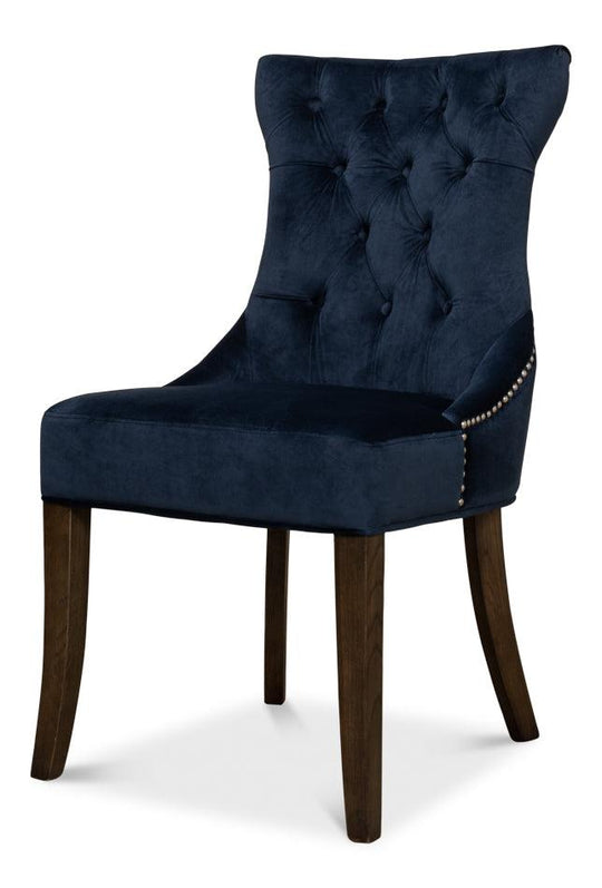 Sarreid Sophie Side Chair - Blue Velvet - Set of 2 DINING CHAIRS