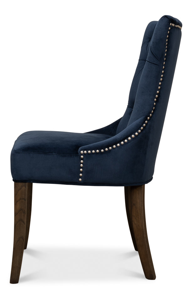 American Home Furniture | Sarreid - Sophie Side Chair - Blue Velvet - Set of 2