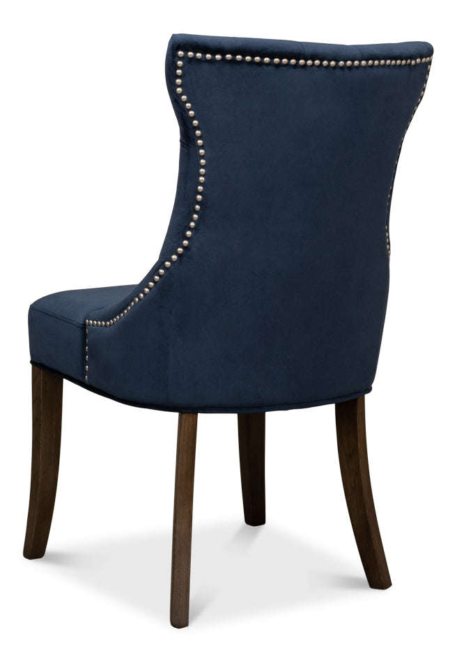 American Home Furniture | Sarreid - Sophie Side Chair - Blue Velvet - Set of 2