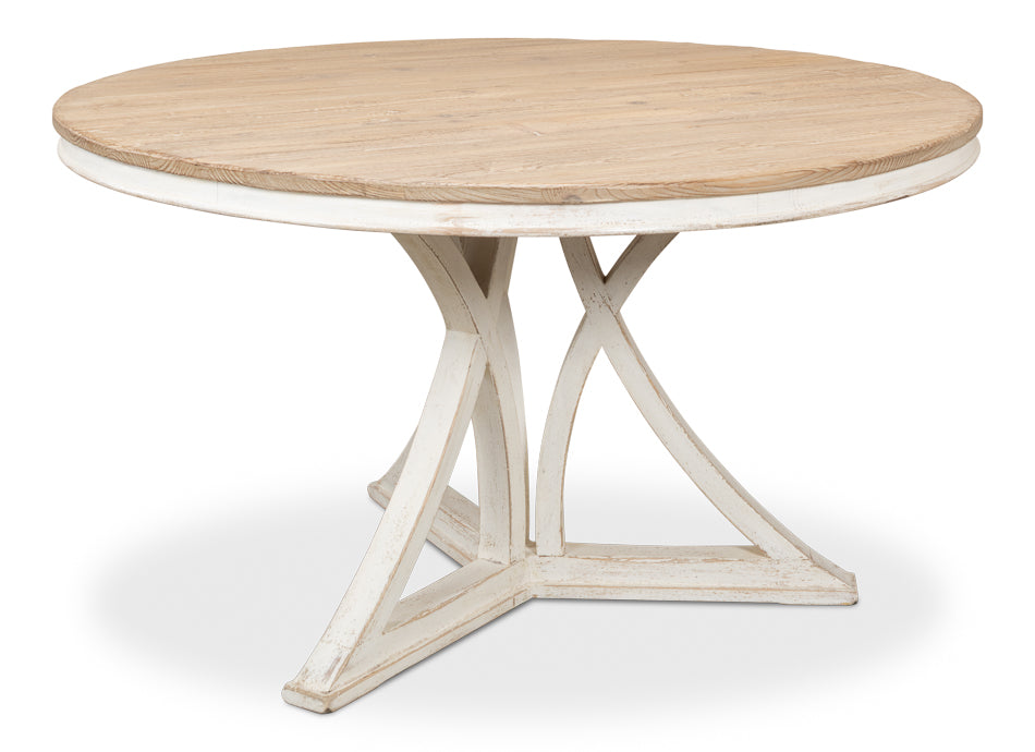 American Home Furniture | Sarreid - Flying Buttress Dining Table Ant. White 