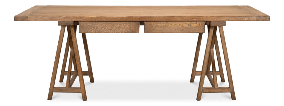 American Home Furniture | Sarreid - Sawhorse Desk - Natural Polished Old Pine
