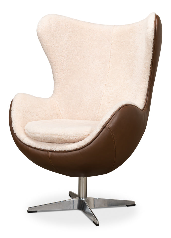 American Home Furniture | Sarreid - Jacobean Mid 20th Century Egg Chair