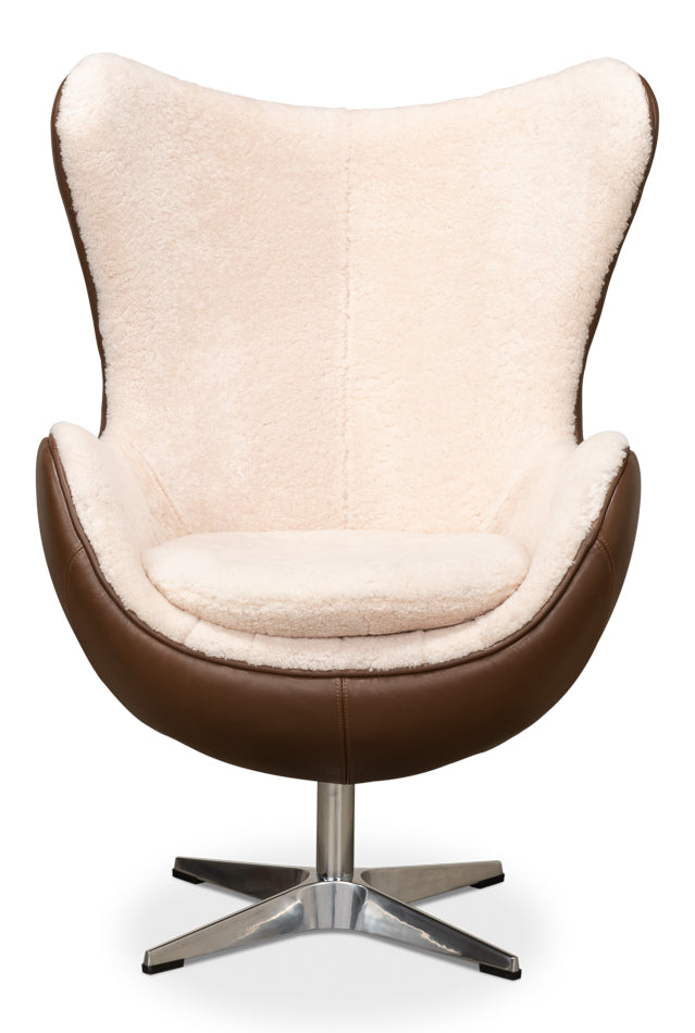 American Home Furniture | Sarreid - Jacobean Mid 20th Century Egg Chair