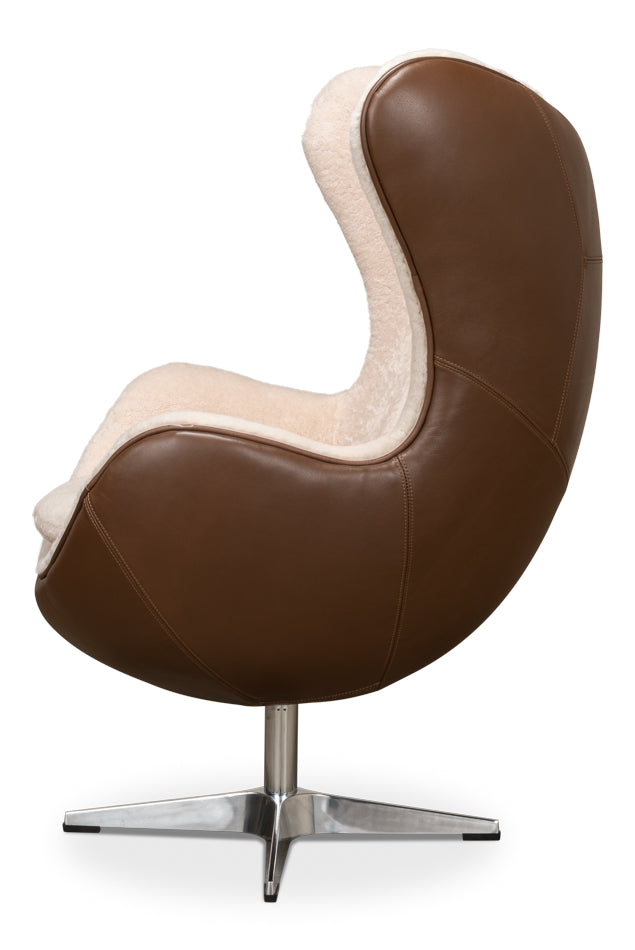 American Home Furniture | Sarreid - Jacobean Mid 20th Century Egg Chair
