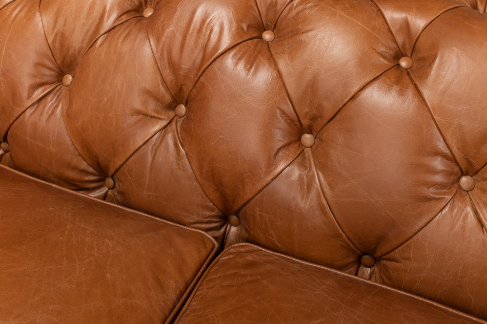 American Home Furniture | Sarreid - Tufted English Club Sofa - Vienna Brown