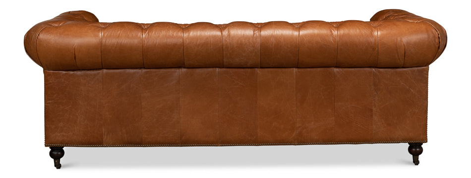 American Home Furniture | Sarreid - Tufted English Club Sofa - Vienna Brown