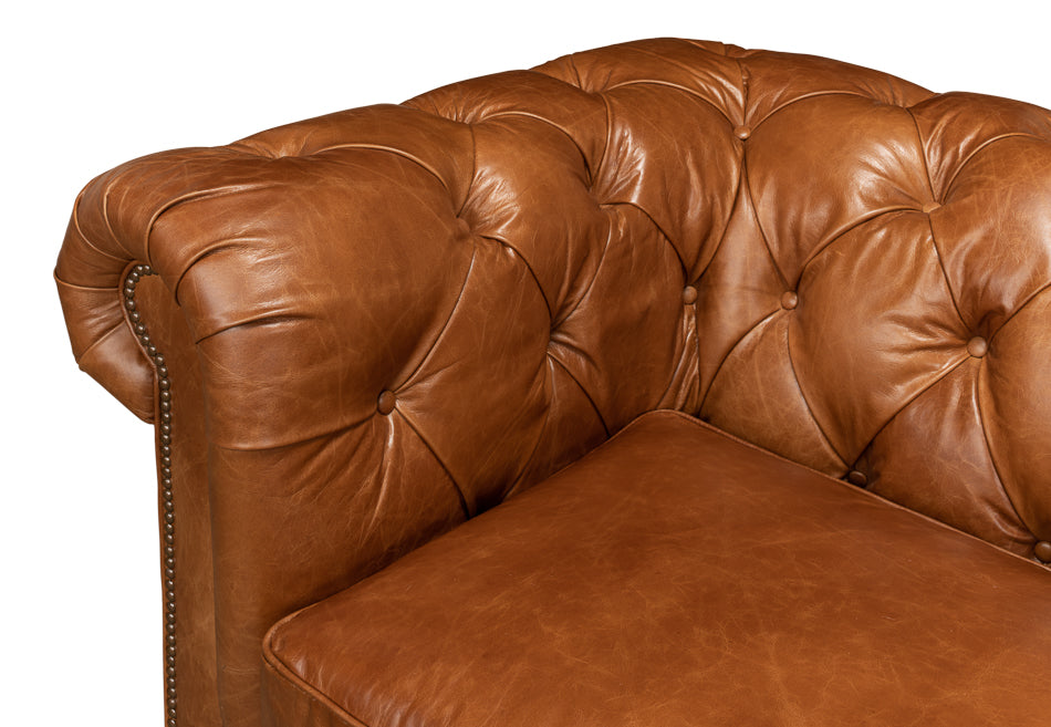 American Home Furniture | Sarreid - Tufted English Club Sofa - Cuba Brown