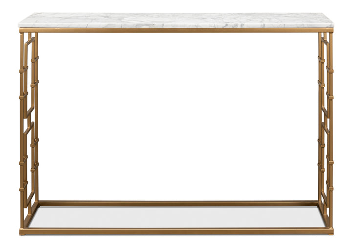 American Home Furniture | Sarreid - Brass Gate Console Table