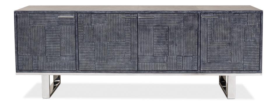 Sarreid Bronzini Credenza - Embossed Blue/Grey SIDEBOARDS + CREDENZAS