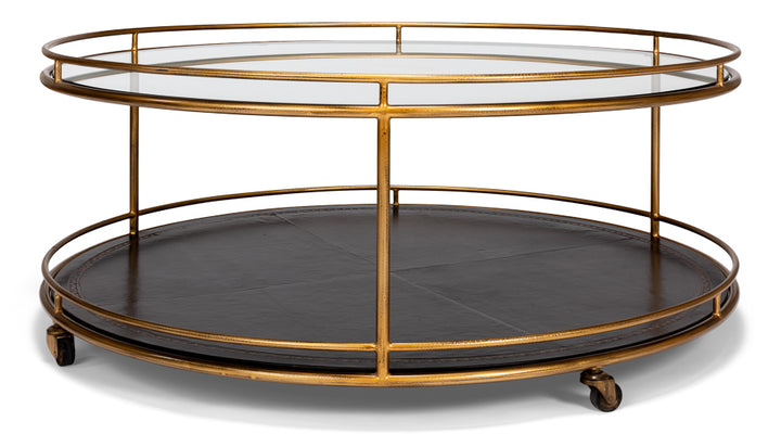 American Home Furniture | Sarreid - Trolley Round Cocktail Table