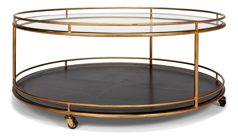 American Home Furniture | Sarreid - Trolley Round Cocktail Table