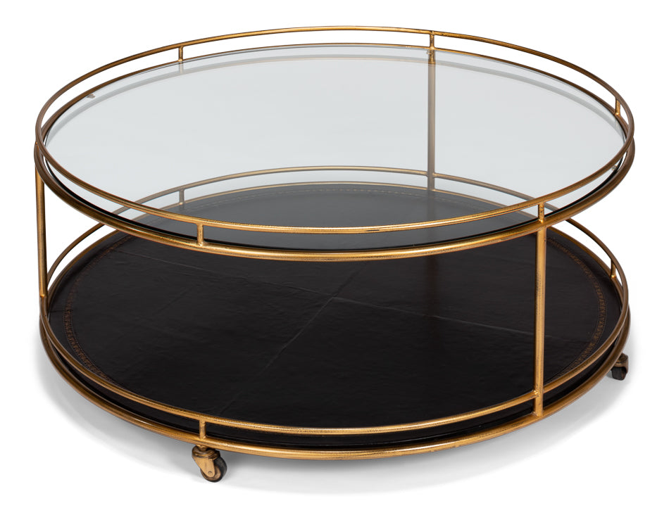 American Home Furniture | Sarreid - Trolley Round Cocktail Table