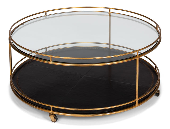 American Home Furniture | Sarreid - Trolley Round Cocktail Table