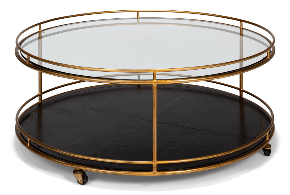 American Home Furniture | Sarreid - Trolley Round Cocktail Table