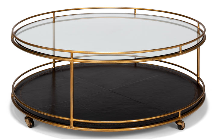 American Home Furniture | Sarreid - Trolley Round Cocktail Table