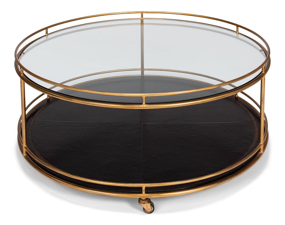 American Home Furniture | Sarreid - Trolley Round Cocktail Table