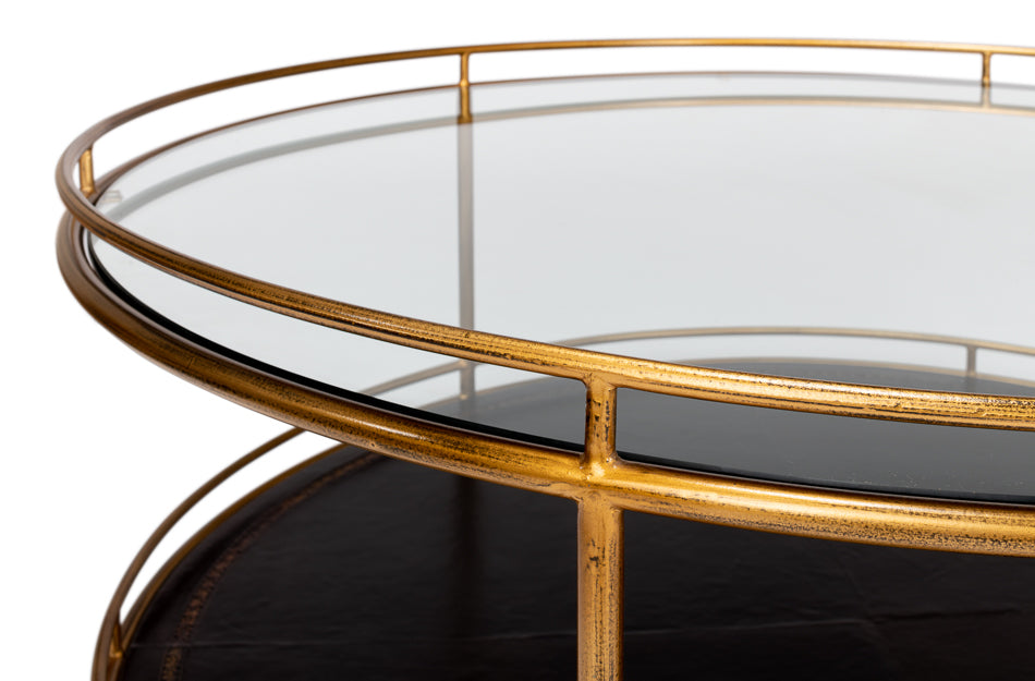 American Home Furniture | Sarreid - Trolley Round Cocktail Table