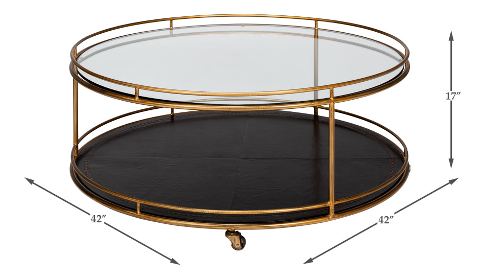 American Home Furniture | Sarreid - Trolley Round Cocktail Table
