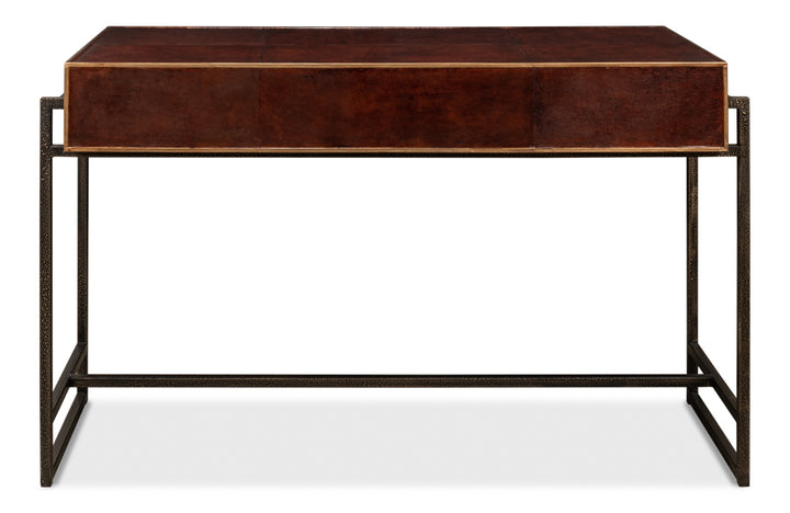 American Home Furniture | Sarreid - Old Brown Leather Desk