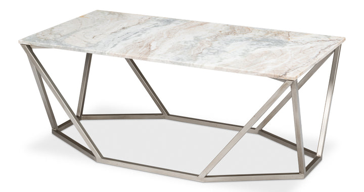 American Home Furniture | Sarreid - Trapezoid Coffee Table - Marble Top