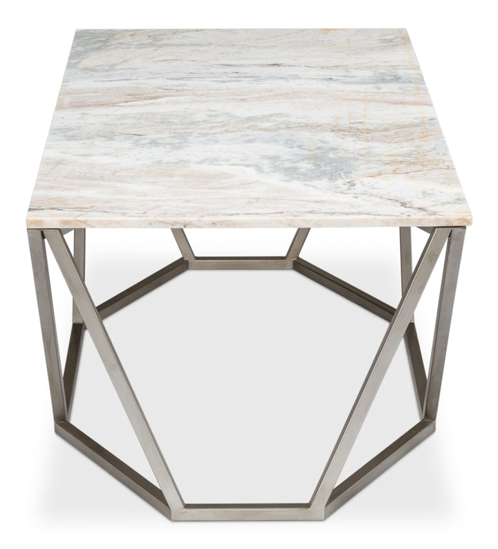 American Home Furniture | Sarreid - Trapezoid Coffee Table - Marble Top