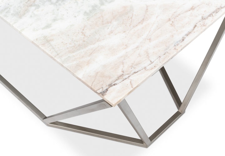 American Home Furniture | Sarreid - Trapezoid Coffee Table - Marble Top