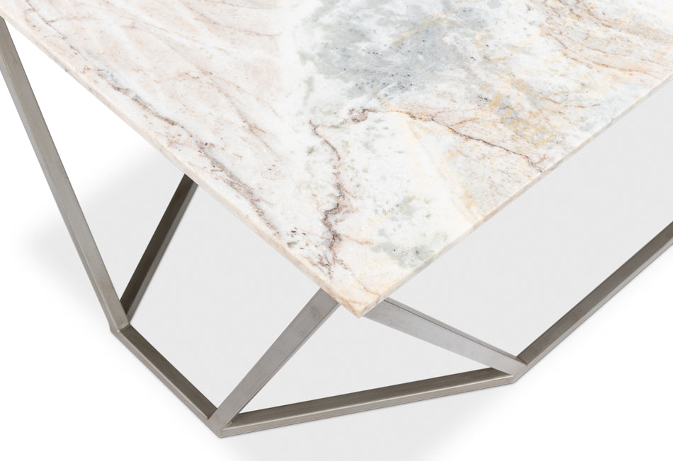 American Home Furniture | Sarreid - Trapezoid Coffee Table - Marble Top
