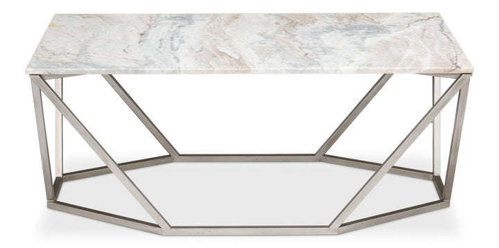 American Home Furniture | Sarreid - Trapezoid Coffee Table - Marble Top