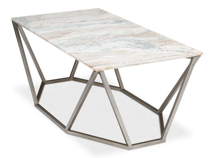 American Home Furniture | Sarreid - Trapezoid Coffee Table - Marble Top