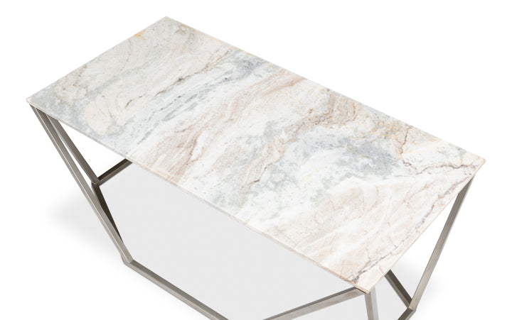 American Home Furniture | Sarreid - Trapezoid Coffee Table - Marble Top