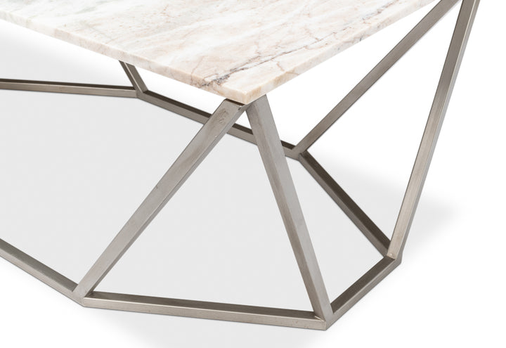 American Home Furniture | Sarreid - Trapezoid Coffee Table - Marble Top