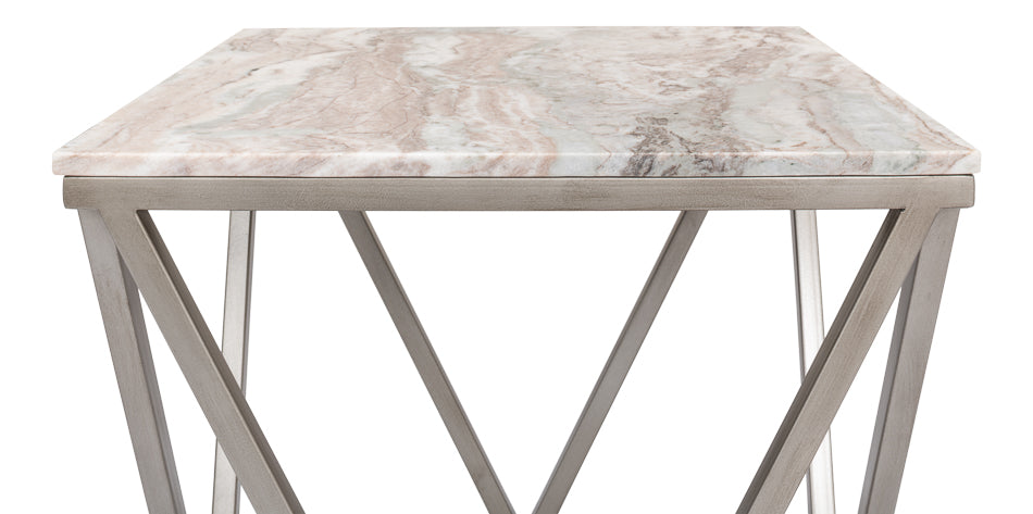 American Home Furniture | Sarreid - Trapezoid Side Table - Marble Top