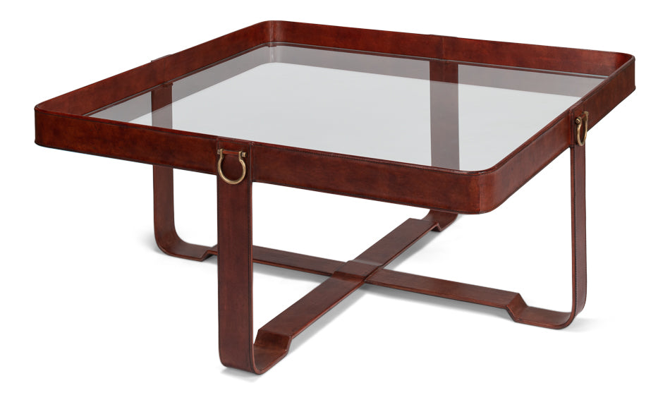 American Home Furniture | Sarreid - Bridle Belts Cocktail Table