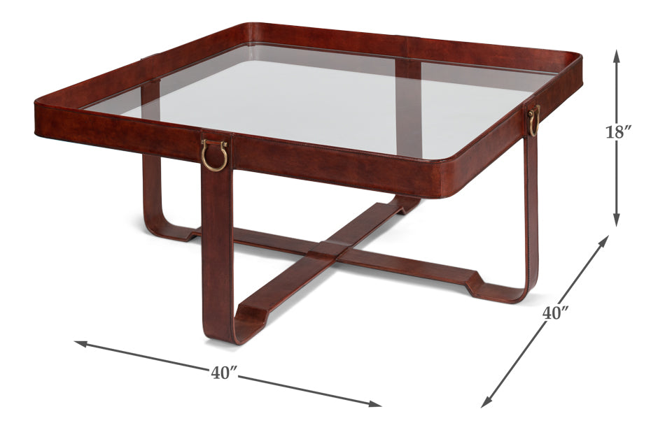 American Home Furniture | Sarreid - Bridle Belts Cocktail Table