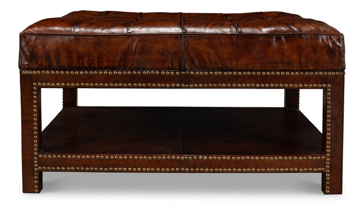 American Home Furniture | Sarreid - Vintage Tufted Ottoman