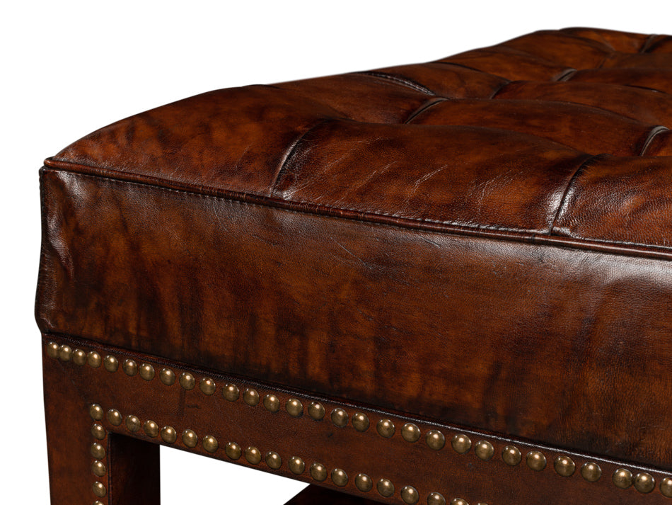 American Home Furniture | Sarreid - Vintage Tufted Ottoman