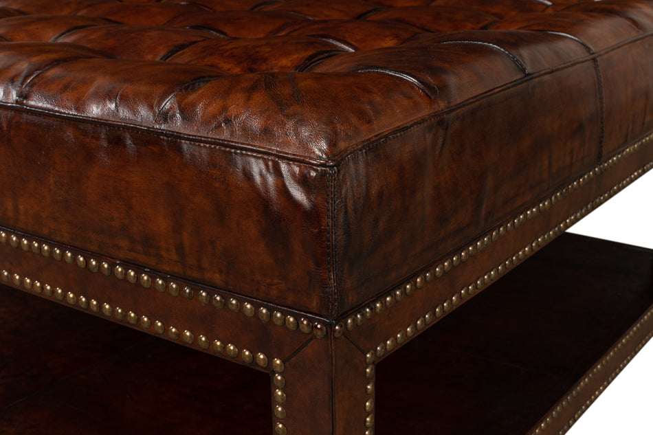 American Home Furniture | Sarreid - Vintage Tufted Ottoman