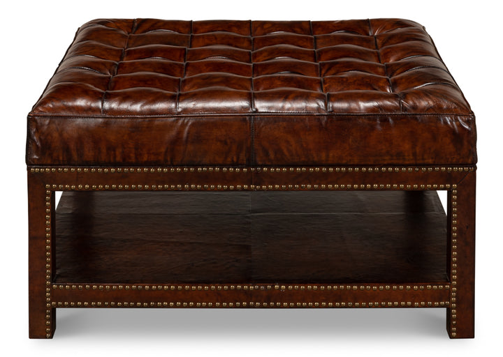 American Home Furniture | Sarreid - Vintage Tufted Ottoman