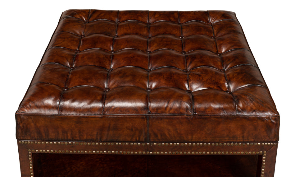 American Home Furniture | Sarreid - Vintage Tufted Ottoman