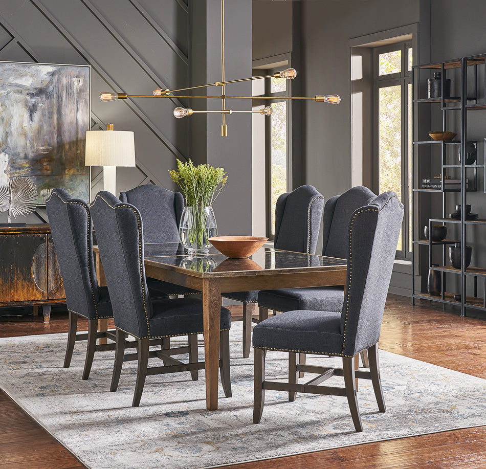 American Home Furniture | Sarreid - Black High Back Dining Chair - Set of 2