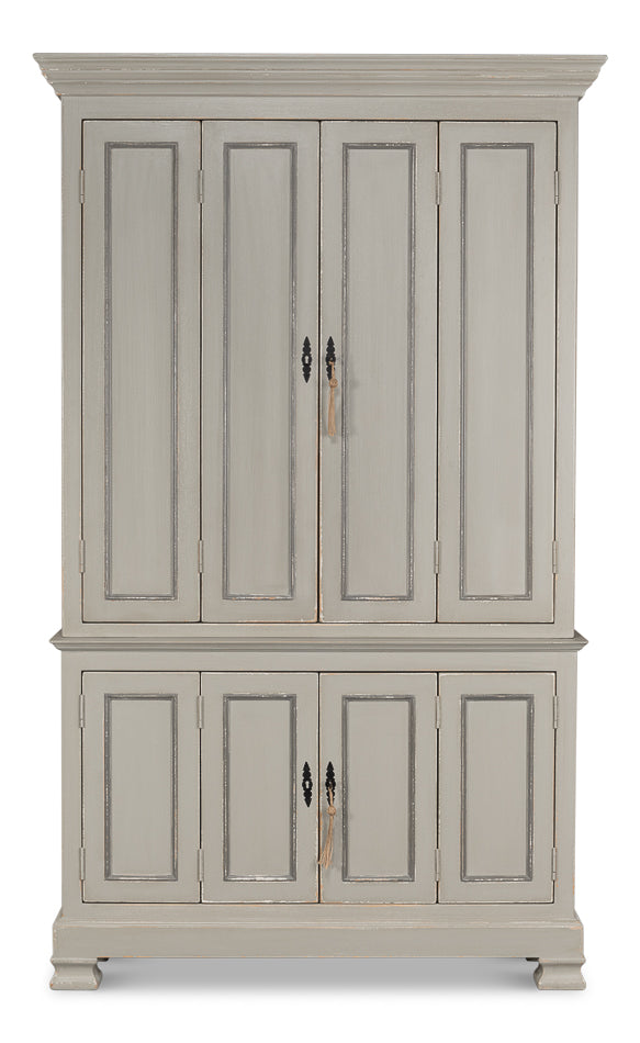 American Home Furniture | Sarreid - French Grey Cupboard