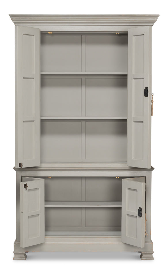 American Home Furniture | Sarreid - French Grey Cupboard