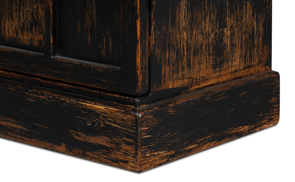 American Home Furniture | Sarreid - Edgar Allan Glass Bookcase Antique Black