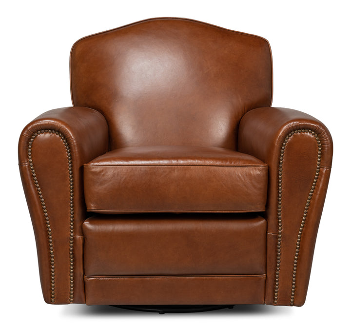 American Home Furniture | Sarreid - Elite French Club Swivel Chair