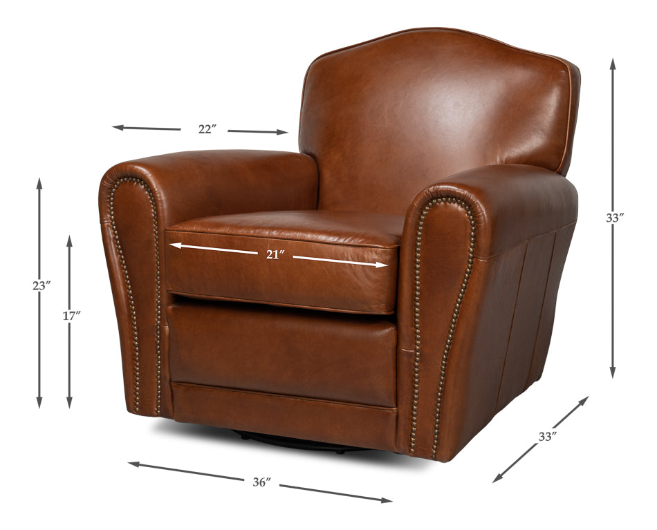 American Home Furniture | Sarreid - Elite French Club Swivel Chair